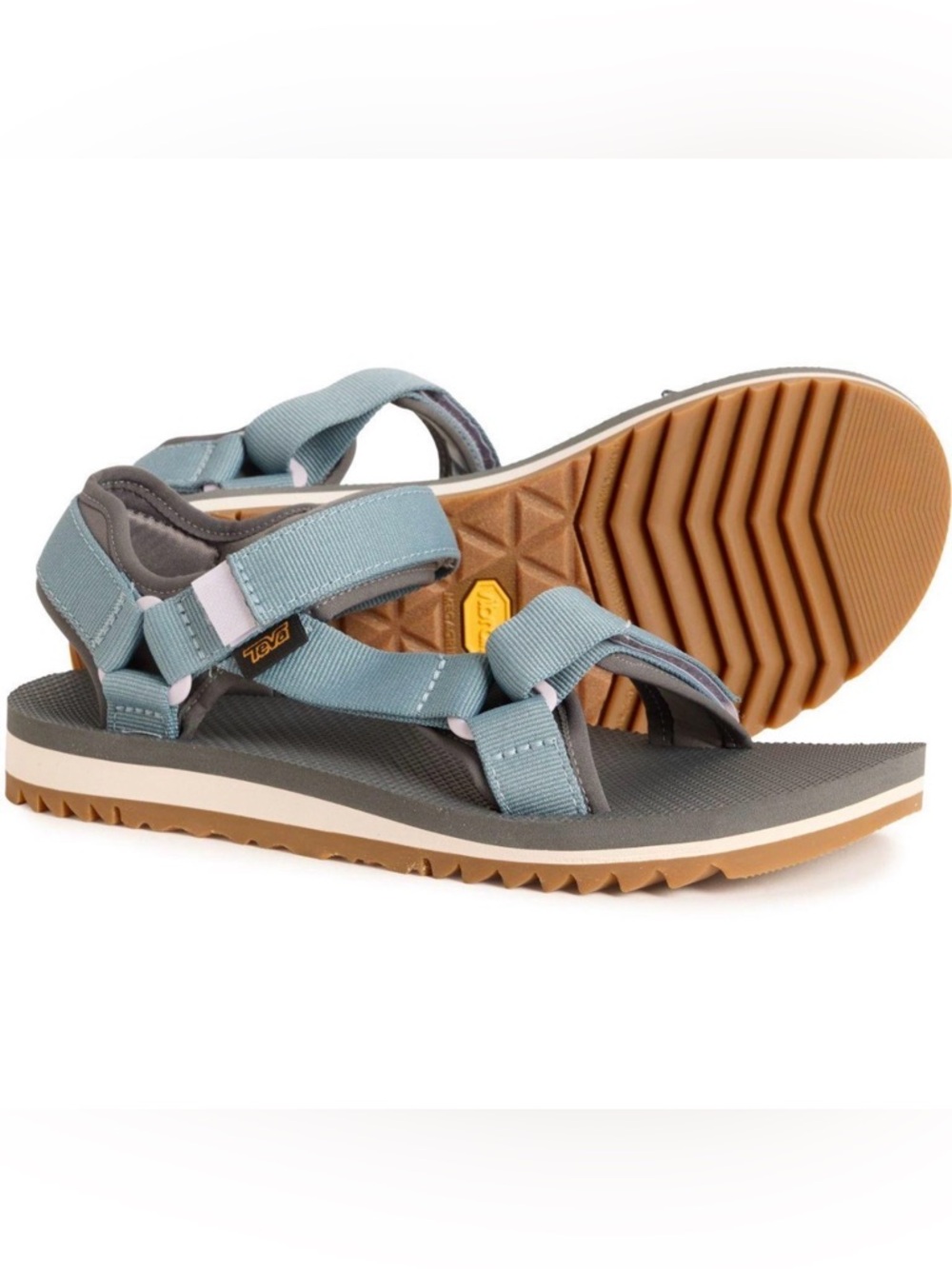 Womens Teva Sandals Size 10 Universal Trail Teal Gray Adjustable Straps